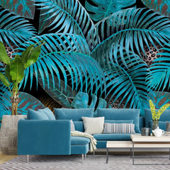 3096-B / Jungle Leaves Wallpaper - Tropical Botanical Wall Decor - Self Adhesive, Peel and Stick - Modern and Contemporary - Artevella
