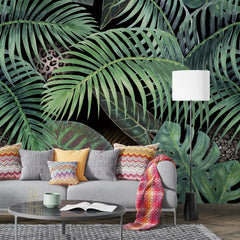 3096-C / Jungle Leaves Wallpaper - Tropical Botanical Wall Decor - Self Adhesive, Peel and Stick - Modern and Contemporary - Artevella