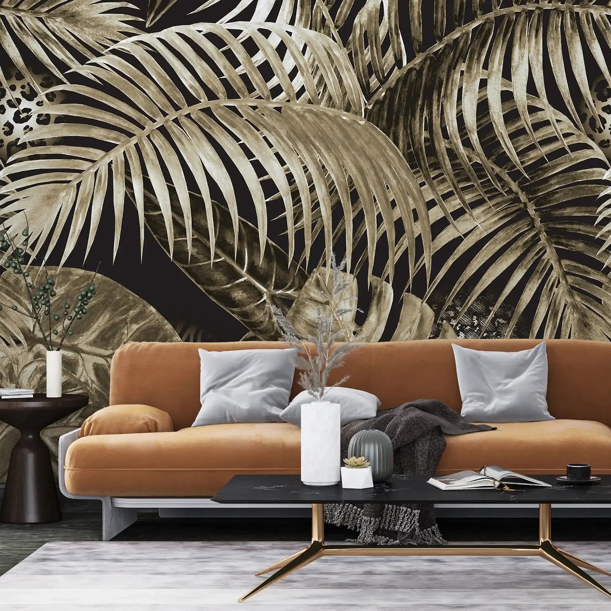 3096-D / Jungle Leaves Wallpaper - Tropical Botanical Wall Decor - Self Adhesive, Peel and Stick - Modern and Contemporary - Artevella