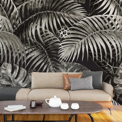 3096-E / Jungle Leaves Wallpaper - Tropical Botanical Wall Decor - Self Adhesive, Peel and Stick - Modern and Contemporary - Artevella