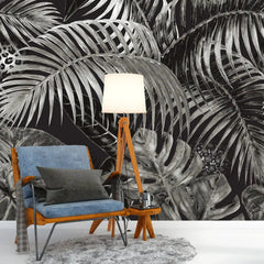 3096-E / Jungle Leaves Wallpaper - Tropical Botanical Wall Decor - Self Adhesive, Peel and Stick - Modern and Contemporary - Artevella