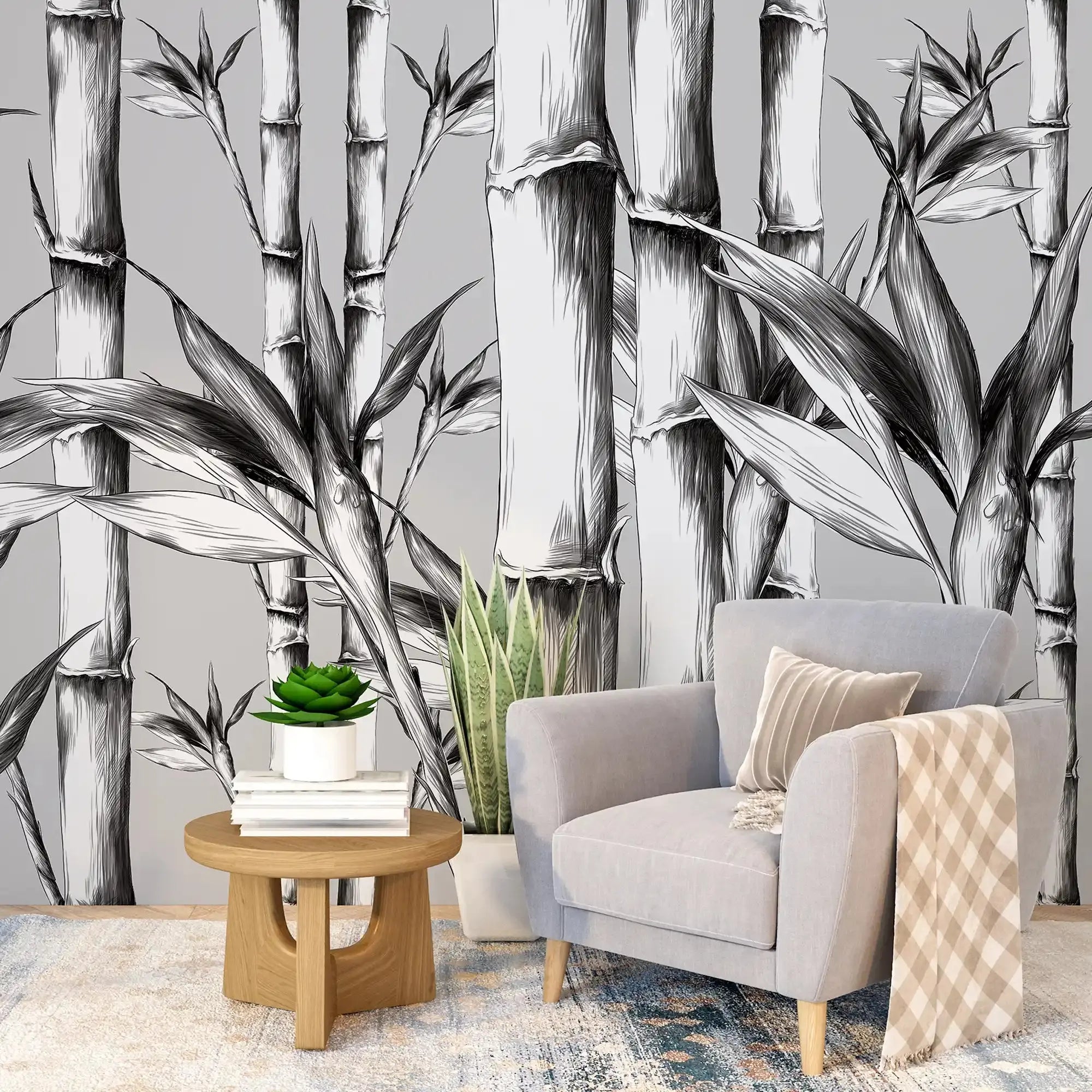3098-A / Peel and Stick Wallpaper: Modern Bamboo Pattern, Easy Install for Kitchen and Bathroom, Removable Wallpaper - Artevella