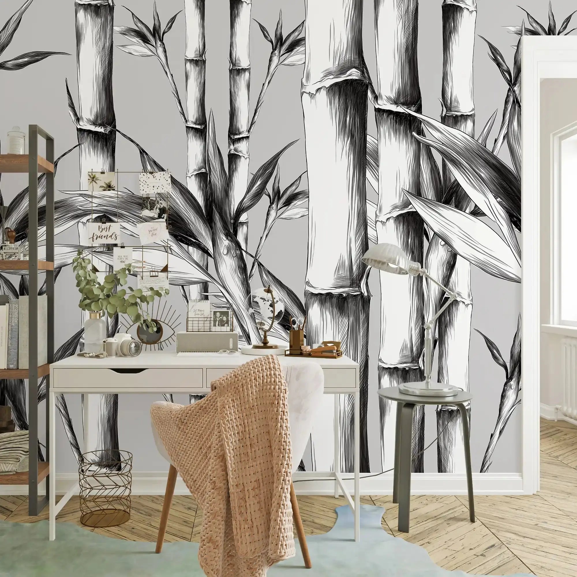 3098-A / Peel and Stick Wallpaper: Modern Bamboo Pattern, Easy Install for Kitchen and Bathroom, Removable Wallpaper - Artevella