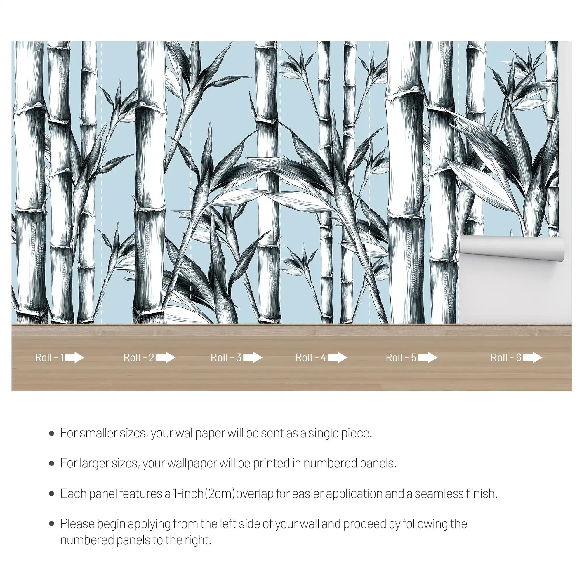3098-B / Peel and Stick Wallpaper: Modern Bamboo Pattern, Easy Install for Kitchen and Bathroom, Removable Wallpaper - Artevella