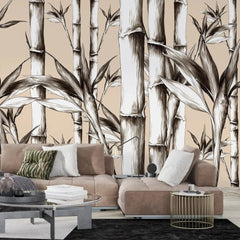 3098-C / Peel and Stick Wallpaper: Modern Bamboo Pattern, Easy Install for Kitchen and Bathroom, Removable Wallpaper - Artevella