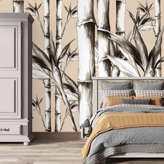 3098-C / Peel and Stick Wallpaper: Modern Bamboo Pattern, Easy Install for Kitchen and Bathroom, Removable Wallpaper - Artevella