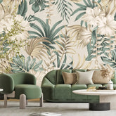 3099-A / Contemporary Floral Peel and Stick Wallpaper, Trendy Tropical Pattern, Adhesive Wall Paper, Easy Installation for Kitchen, Bedroom, Bathroom - Artevella