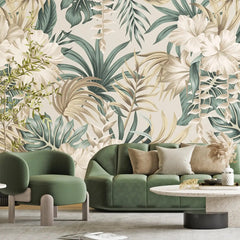 3099-A / Contemporary Floral Peel and Stick Wallpaper, Trendy Tropical Pattern, Adhesive Wall Paper, Easy Installation for Kitchen, Bedroom, Bathroom - Artevella