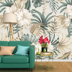 3099-A / Contemporary Floral Peel and Stick Wallpaper, Trendy Tropical Pattern, Adhesive Wall Paper, Easy Installation for Kitchen, Bedroom, Bathroom - Artevella