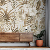 3099-C / Contemporary Floral Peel and Stick Wallpaper, Trendy Tropical Pattern, Adhesive Wall Paper, Easy Installation for Kitchen, Bedroom, Bathroom - Artevella