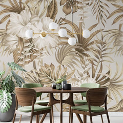 3099-C / Contemporary Floral Peel and Stick Wallpaper, Trendy Tropical Pattern, Adhesive Wall Paper, Easy Installation for Kitchen, Bedroom, Bathroom - Artevella