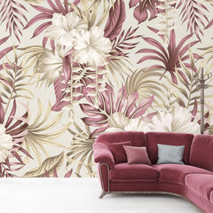 3099-D / Contemporary Floral Peel and Stick Wallpaper, Trendy Tropical Pattern, Adhesive Wall Paper, Easy Installation for Kitchen, Bedroom, Bathroom - Artevella