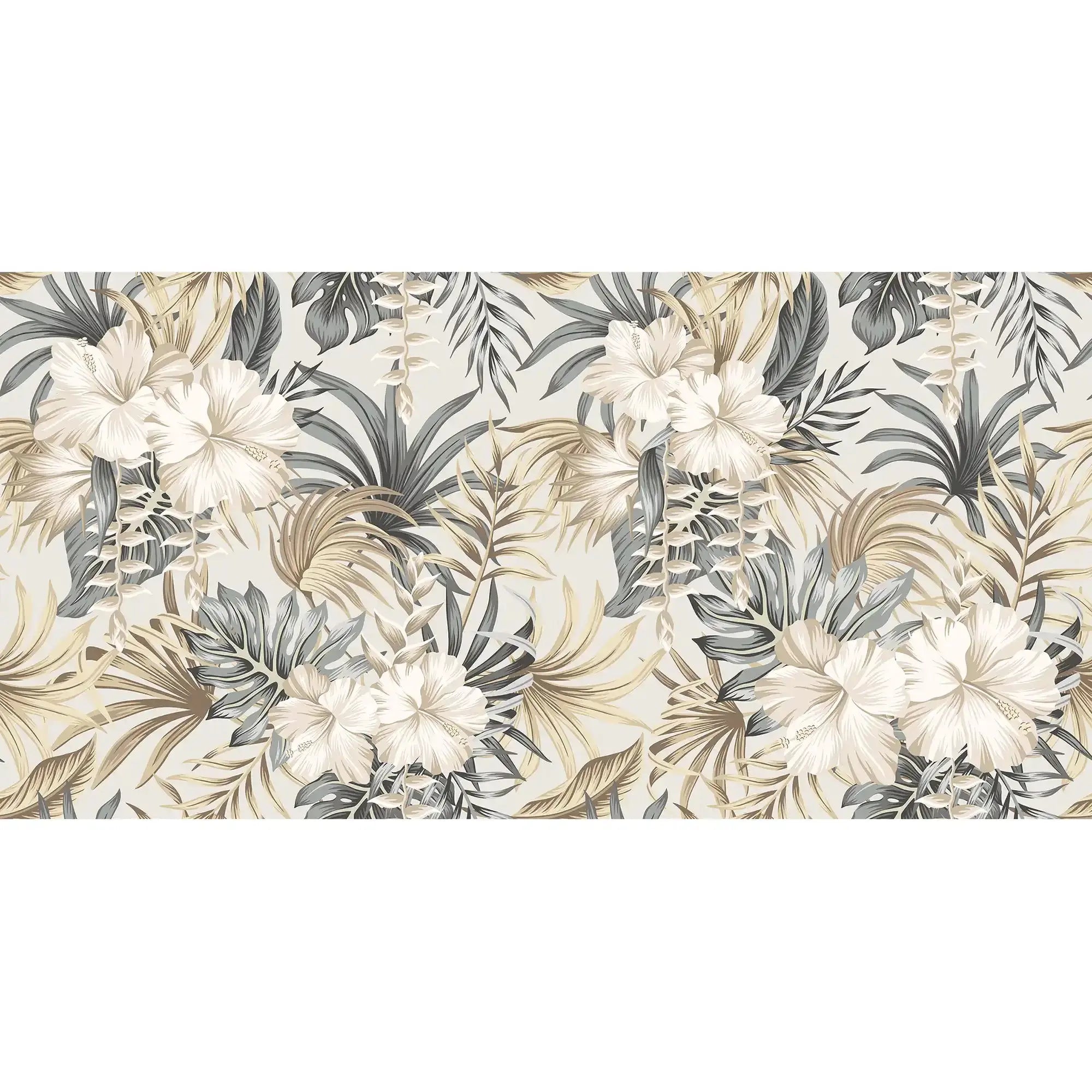 3099-E / Contemporary Floral Peel and Stick Wallpaper, Trendy Tropical Pattern, Adhesive Wall Paper, Easy Installation for Kitchen, Bedroom, Bathroom - Artevella