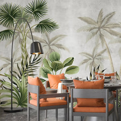 3100-A / Tropical Jungle Peel and Stick Wallpaper, Modern Palm Tree Design, Adhesive Wall Decor for Bedroom, Living Room, Bathroom - Artevella