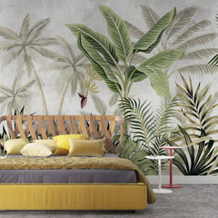 3100-A / Tropical Jungle Peel and Stick Wallpaper, Modern Palm Tree Design, Adhesive Wall Decor for Bedroom, Living Room, Bathroom - Artevella