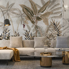 3100-B / Tropical Jungle Peel and Stick Wallpaper, Modern Palm Tree Design, Adhesive Wall Decor for Bedroom, Living Room, Bathroom - Artevella