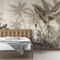 3100-C / Tropical Jungle Peel and Stick Wallpaper, Modern Palm Tree Design, Adhesive Wall Decor for Bedroom, Living Room, Bathroom - Artevella
