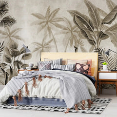 3100-C / Tropical Jungle Peel and Stick Wallpaper, Modern Palm Tree Design, Adhesive Wall Decor for Bedroom, Living Room, Bathroom - Artevella