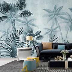 3100-D / Tropical Jungle Peel and Stick Wallpaper, Modern Palm Tree Design, Adhesive Wall Decor for Bedroom, Living Room, Bathroom - Artevella