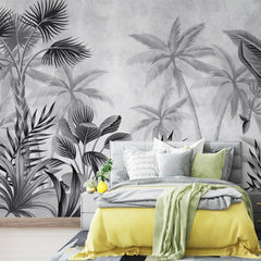 3100-E / Tropical Jungle Peel and Stick Wallpaper, Modern Palm Tree Design, Adhesive Wall Decor for Bedroom, Living Room, Bathroom - Artevella