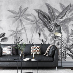 3100-E / Tropical Jungle Peel and Stick Wallpaper, Modern Palm Tree Design, Adhesive Wall Decor for Bedroom, Living Room, Bathroom - Artevella
