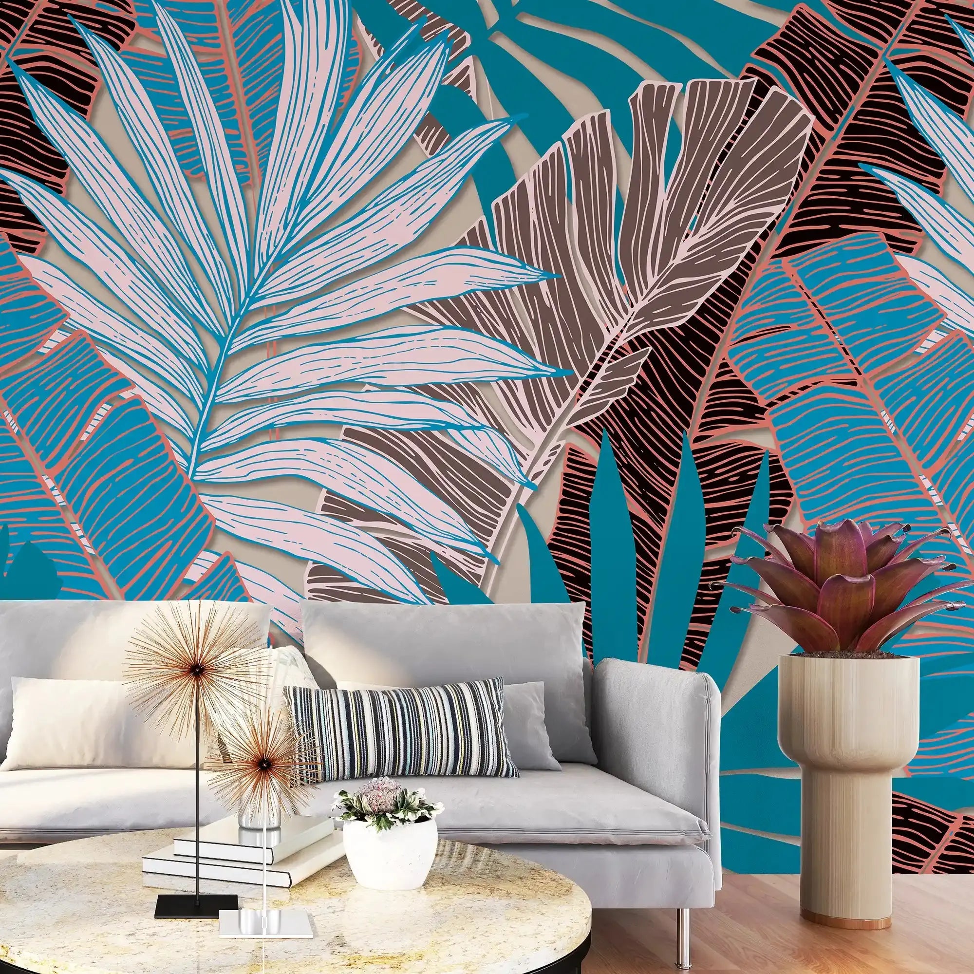 3103-B / Botanical Wall Mural - Self Adhesive, Palm Leaf Tropical Wallpaper for Any Room - Artevella