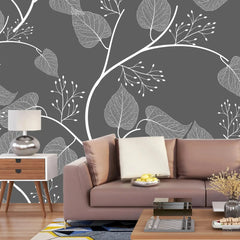 3104-A / Floral Peel and Stick Wallpaper, Botanical Leaf Design Wall Mural - Artevella