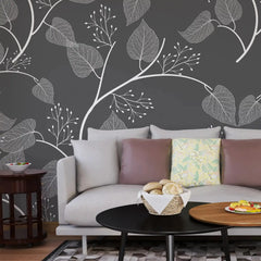3104-A / Floral Peel and Stick Wallpaper, Botanical Leaf Design Wall Mural - Artevella