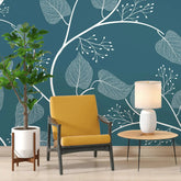 3104-B / Floral Peel and Stick Wallpaper, Botanical Leaf Design Wall Mural - Artevella