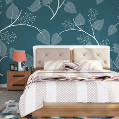 3104-B / Floral Peel and Stick Wallpaper, Botanical Leaf Design Wall Mural - Artevella