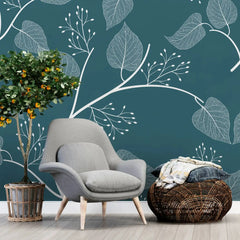 3104-B / Floral Peel and Stick Wallpaper, Botanical Leaf Design Wall Mural - Artevella