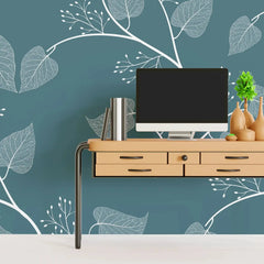 3104-B / Floral Peel and Stick Wallpaper, Botanical Leaf Design Wall Mural - Artevella