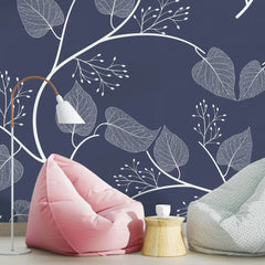 3104-C / Floral Peel and Stick Wallpaper, Botanical Leaf Design Wall Mural - Artevella