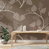 3104-D / Floral Peel and Stick Wallpaper, Botanical Leaf Design Wall Mural - Artevella