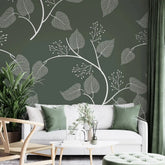 3104-E / Floral Peel and Stick Wallpaper, Botanical Leaf Design Wall Mural - Artevella