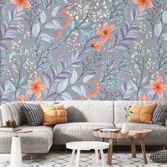 3105-C / Peel and Stick Floral Wallpaper: Pink Flowers and Leaf Design, Easy Apply Wall Decor for Bedroom & Bathroom - Artevella