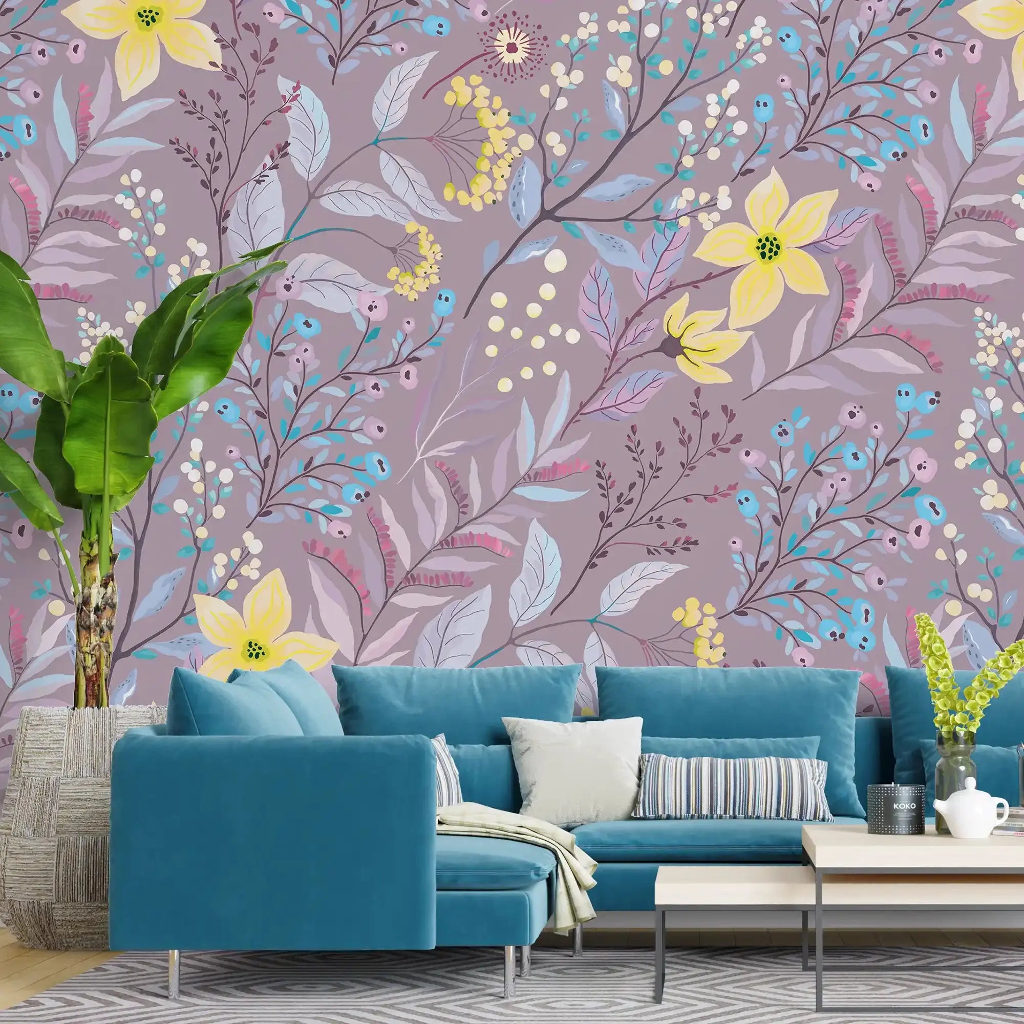 3105-D / Peel and Stick Floral Wallpaper: Pink Flowers and Leaf Design, Easy Apply Wall Decor for Bedroom & Bathroom - Artevella