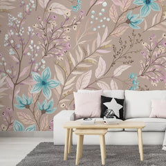 3105-E / Peel and Stick Floral Wallpaper: Pink Flowers and Leaf Design, Easy Apply Wall Decor for Bedroom & Bathroom - Artevella