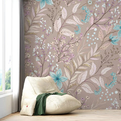 3105-E / Peel and Stick Floral Wallpaper: Pink Flowers and Leaf Design, Easy Apply Wall Decor for Bedroom & Bathroom - Artevella