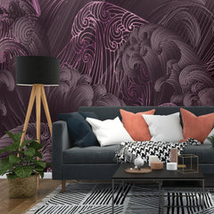 3110-F / Bold Pattern Abstract Wave Wallpaper: Peel and Stick, Adhesive Wall Decor for Modern Home, Easy to Install Mural - Artevella