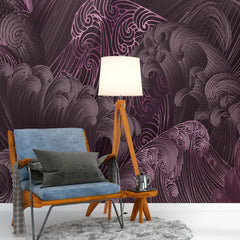 3110-F / Bold Pattern Abstract Wave Wallpaper: Peel and Stick, Adhesive Wall Decor for Modern Home, Easy to Install Mural - Artevella