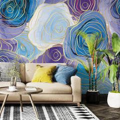 3116-C / Romantic Rose Patterned Wallpaper: Peelable and Stickable, Perfect for Contemporary Colorful Wall Decor - Artevella