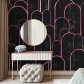 3117-E / Art Deco Peel and Stick Wallpaper: Abstract Geometric Design Black for Architectural Aesthetic - Artevella