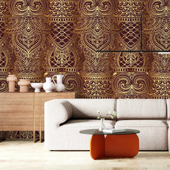 3121-E / Peel and Stick Wallpaper, Elegant Ornamental Patterns, Modern Room Decor, Abstract Wall Mural - Artevella