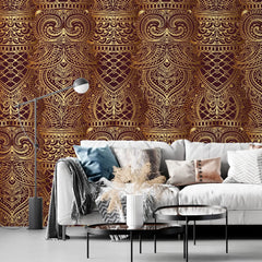 3121-E / Peel and Stick Wallpaper, Elegant Ornamental Patterns, Modern Room Decor, Abstract Wall Mural - Artevella