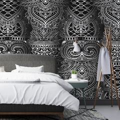 3121-F / Peel and Stick Wallpaper, Elegant Ornamental Patterns, Modern Room Decor, Abstract Wall Mural - Artevella