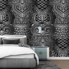 3121-F / Peel and Stick Wallpaper, Elegant Ornamental Patterns, Modern Room Decor, Abstract Wall Mural - Artevella