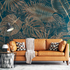 3122-C / Tropical Leaf Pattern Peel and Stick Wallpaper - Modern Plant Design for Home Decor - Perfect for Bedroom, Kitchen, and Bathroom Walls - Artevella