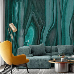 3123-C / Modern Green Striped Self-Adhesive Wallpaper, Trendy Peel and Stick Wallpaper, Natural Green Tree Bark Pattern Wall Mural - Artevella