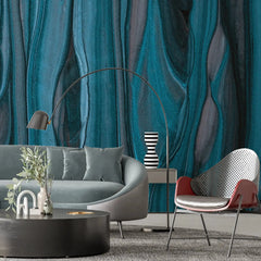 3123-D / Modern Green Striped Self-Adhesive Wallpaper, Trendy Peel and Stick Wallpaper, Natural Green Tree Bark Pattern Wall Mural - Artevella